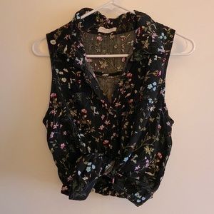 Floral top button down